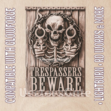 WARNING SIGN 3d illusion & laser - ready file 3DWave.us